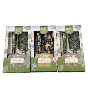 Seed & Sprout Green Thumb Gardening Tool Set - Sweet Basil or Moonlight Rose